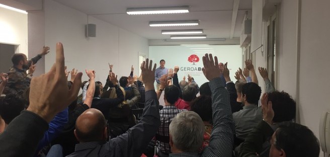 El consejo general, encargado de oficializar las listas de Geroa Bai para las próximas elecciones. Fuente: Geroa Bai